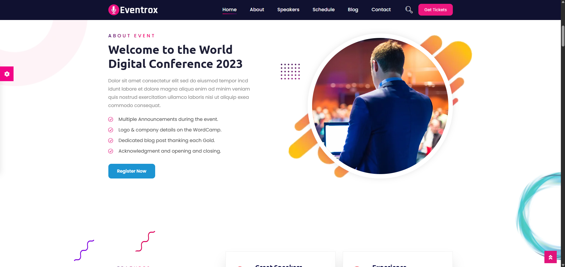 Eventrox | Event & Conference React Template screenshot
